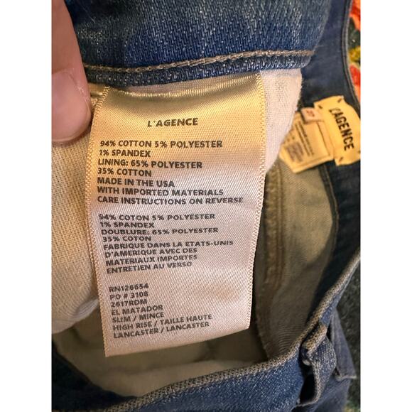 L'Agence Slim Straight Jeans Size 27 - Picture 4 of 4